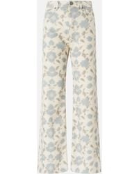 Pinko - Wide-Leg Trousers With Cottage Flower Print - Lyst