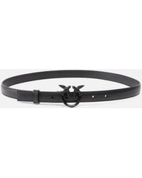 Pinko - Thin Colour-Block Love Birds Leather Belt 2Cm - Lyst