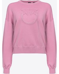 Pinko - Sweater With Love Birds Appliqué - Lyst