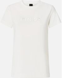 Pinko - T-Shirt With Logo Embroidery - Lyst