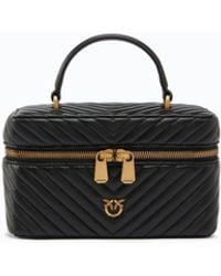 Pinko - Small Beauty Case With Shoulder Strap Chevron Nappa - Lyst