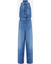 Pinko - Denim Jumpsuit With Belt - Lyst