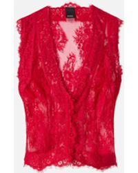 Pinko - Floral Valenciennes Lace Vest - Lyst