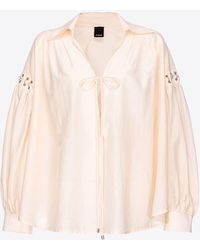 Pinko - Voile Blouse With Piercing Detail - Lyst