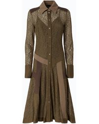 Pinko - Lace Midi Shirt Dress With Inserts - Lyst