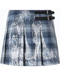 Pinko - Mini Skirt With Check Pattern And Sequins - Lyst