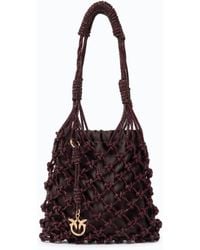 Pinko - Small Shoulder Bag With Micro Rhinestones - Lyst