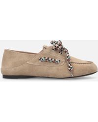 Pinko - Suede Moccasins With Multicoloured Laces - Lyst