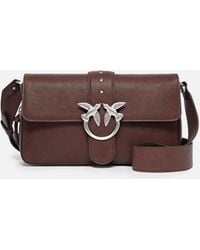 Pinko - Medium Leather Classic Love Bag Slouchy Shoulder Bag With Zip - Lyst