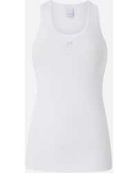 Pinko - Ribbed Tank Top With Bird Logo - Lyst