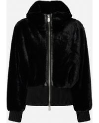 Pinko - Chaqueta Bómber De Tejido Efecto Pelo - Lyst