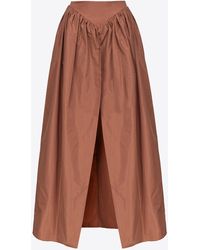 Pinko - Taffeta Maxi Skirt With Slit - Lyst