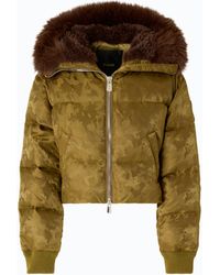 Pinko - Kurze Daunenjacke Aus Technischem Satin Mit Camouflagemuster - Lyst