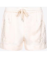 Pinko - Satin Shorts With Rodeo Embroidery - Lyst
