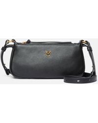 Pinko - Leather Mini Half Moon Crossbody Bag - Lyst