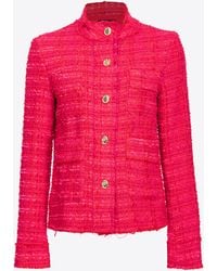 Pinko - Patterned Tweed Jacket - Lyst