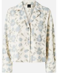 Pinko - Lightweight Boxy Shirt With Floral Print - Lyst
