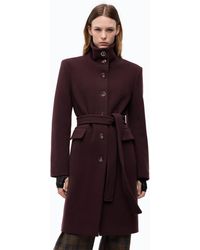 Pinko - Abrigo De Mezcla De Lana Con Cuello Alto Y Cinturón - Lyst