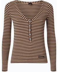 Pinko - Striped Wool-Blend Henley Sweater - Lyst
