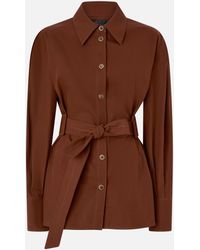 Pinko - Cotton Jacket With Belt - Lyst