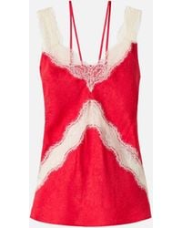 Pinko - Spotted Lingerie Top With Lace - Lyst