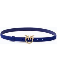 Pinko - Suede Belt With Love Birds Buckle, 2 Cm - Lyst