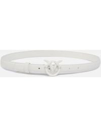 Pinko - Thin Colour-Block Love Birds Leather Belt 2Cm - Lyst
