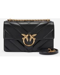 Pinko - Love Bag Quilted Crossbody Bag With Chevron Motif And Logo - Lyst