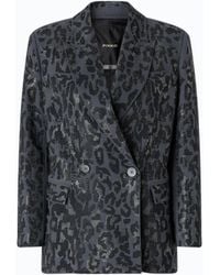 Pinko - Double-Breasted Jacket With Rhinestones And Jaguar Motif - Lyst