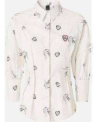 Pinko - Poplin Shirt With All-Over Print - Lyst