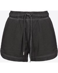 Pinko - Fleece Shorts With Logo Print - Lyst