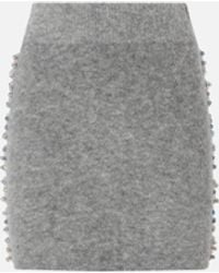 Pinko - Knit Mini Skirt With Jewel Embroidery - Lyst