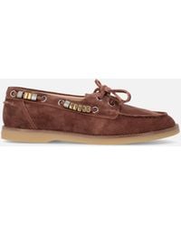 Pinko - Suede Moccasins With Jewel Details - Lyst