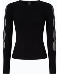 Pinko - Lightweight Ribbed Sweater With Sheer Details - Lyst