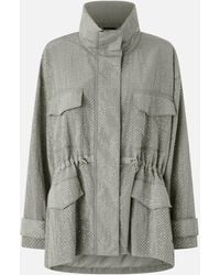 Pinko - Technischer Parka Mit Mini-Nieten Mit Strass-Effekt, Wild Dove - Lyst