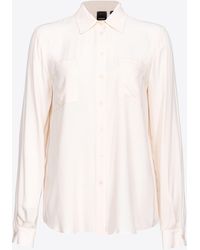 Pinko - Silk-blend Shirt With Breast Pocket - Lyst