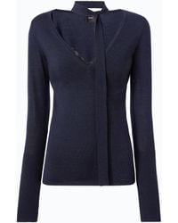 Pinko - Wool Sweater With Lace And Sash - Lyst
