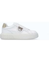 Pinko - Leather Sneakers With Love Birds Logo - Lyst