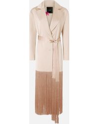 Pinko - Satin Trench Coat With Fringing - Lyst