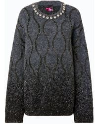 Pinko - Sweater With Jewel Collar And Micro Sequins - Lyst