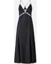 Pinko - Long Dress With Lace Inserts - Lyst