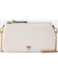 Pinko - Leather Mini Double Bag With Shoulder Strap - Lyst