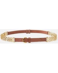 Pinko - Belt With Chain Insert, 2 Cm - Lyst