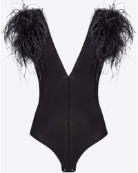 Pinko - Bodysuit With Feathers - Lyst