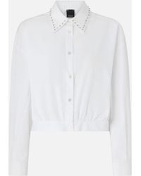 Pinko - Cropped Shirt With Jewel Collar - Lyst