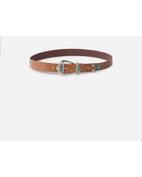Pinko - Leather Belt With Stones, 3 Cm - Lyst