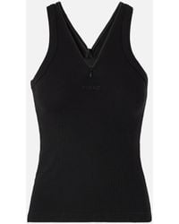 Pinko - Rib-Knit Tank Top With V-Neck And Logo - Lyst