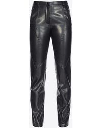 Pinko - Crinkled Leather-effect Trousers - Lyst