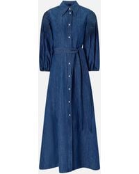 Pinko - Long Denim Shirt Dress - Lyst
