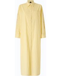 Pinko - Long Striped Chemisier Dress With Floral Embroidery - Lyst